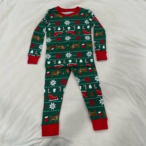 Festive Green Holiday Pajama Set